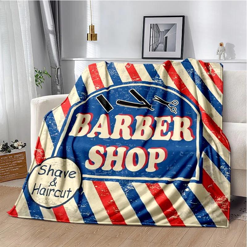 3D Berber Dükkanı Kafatası Vintage Burcu Battaniye, Yumuşak Atmak Battaniye Ev Yatak Odası Yatak Kanepe Piknik Seyahat Ofis Kapak Battaniye Çocuklar