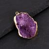 Natural Crystal Pendant Necklace With Gold Plated Edges For Boho Jewelry Enthusiasts