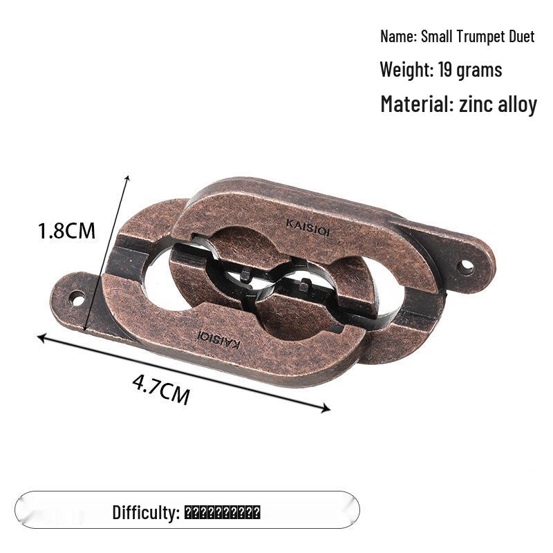 Zinc Alloy Kongming Puzzle Lock: Disentanglement Ring Educational Toy