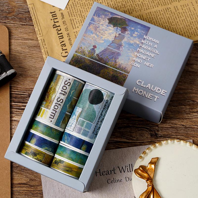 Caixa de Presente Personalizada com Pintura a Óleo para o Dia das Crianças - Conjunto de Cadernos Estilo Europeu e Americano