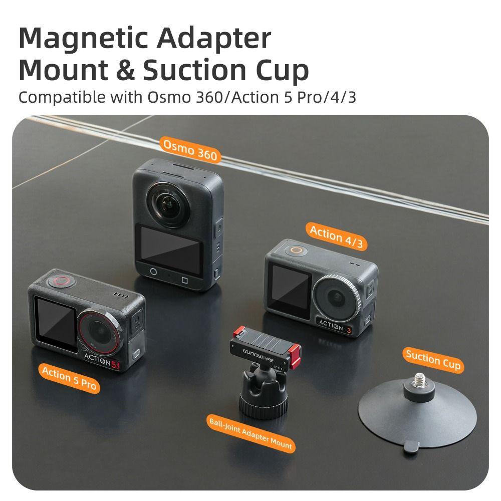 Ball Head Camera Mount for DJI Osmo 360/Action 5 Pro/4/3 Action Camera Accessories