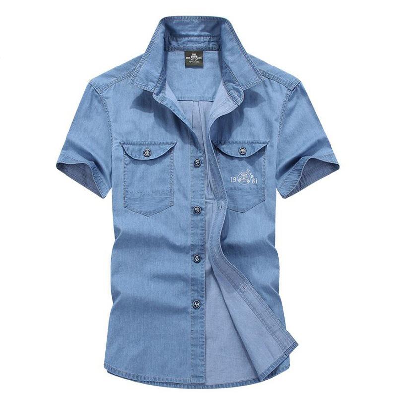 Clearance Summer Shirts Men Denim Casual Shirts Camisa Jeans Shirt Camisa Denim Hombre Cotton Breathable Casual Shirt Male M-3XL