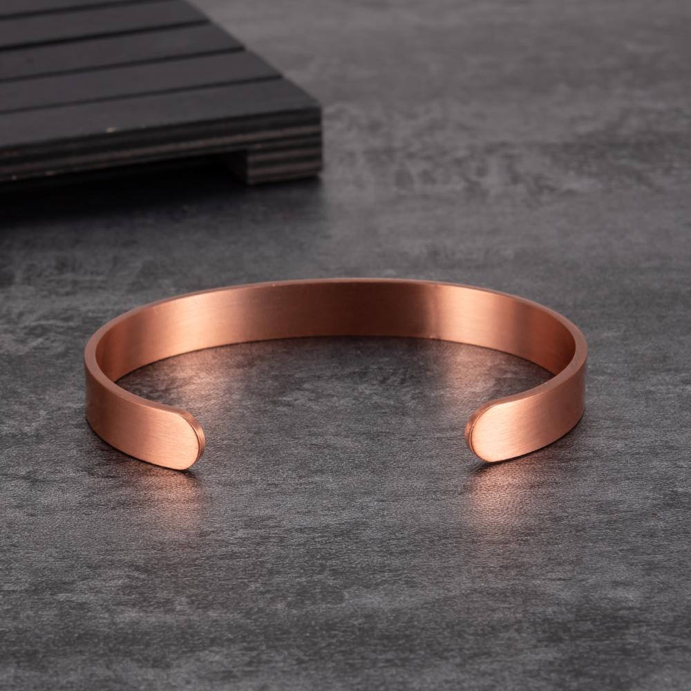 Braccialetti in Rame Puro Vinterly per Donne Uomini Unisex Larghi 9,5 mm Braccialetti Aperti Regolabili Gioielli Femminili Regolabili Metallo Morbido