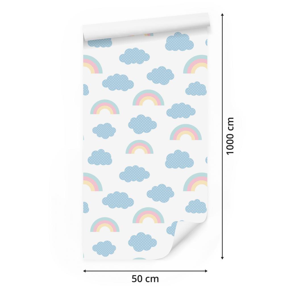 Rainbows In Front of Clouds Wallpaper for Living Room and Bedroom 50x1000