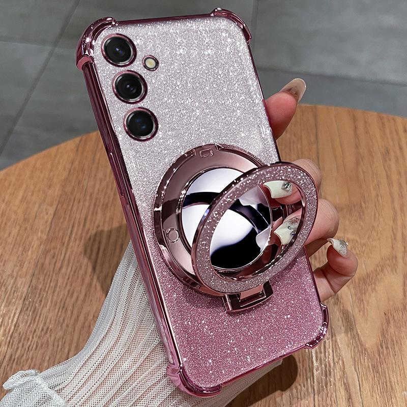 Samsung S11 Mobile Phone Case with Lens Film Anti-drop Galaxy S11ultra Glitter Mirror Magnetic Suction Bracket