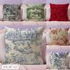 Boho Plant Decorative Cushion Cover Natural Linen Double Sided Print  Throw Pillow Case for Sofa Couch Home Decor