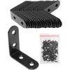 20Pcs Black L Bracket 1.5 Inch, 40mm Stainless Steel Right Angle Corner Brace with Screws for Wood Furniture Shelves