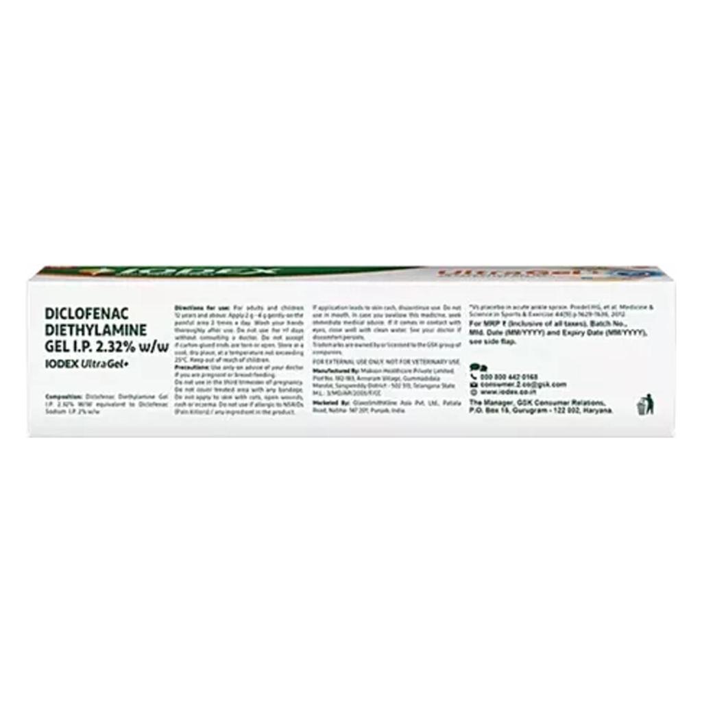 Iodex Ultra Gel+ 15GM Pain Relief Gel for Neck Shoulder Joint and Back Pain with Fast Absorption