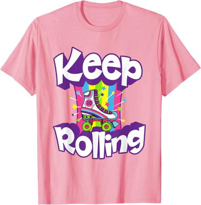 Keep Rolling Funny Retro 80's Roller Skate Gift Women Girls T-Shirt
