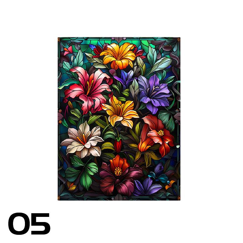 Colorful Stained Glass Film Self-adhesive Frosted Opaque Window Film Toilet Hotel Club Art Decoration Privacy Window Films