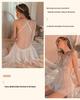 2025 Alluring 3D Butterfly Sheer Mesh Spaghetti Strap Slit Nightdress for Homewear