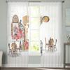 Old Town View And Street Cafe Tulle Curtain For Living Room Sheer Valance Curtain For Kitchen Bedroom Window Drapes