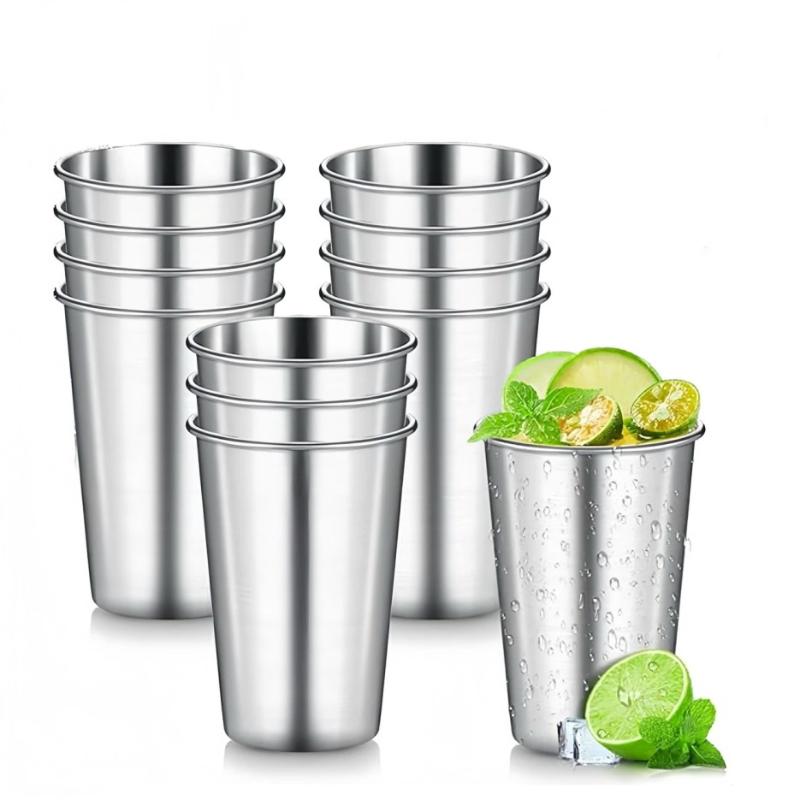 Stainless Steel Cold Drink Cup, Stainless Steel Water Cup, Not Easy To Break, Stackable, Reusable, Suitable For Children'S Trave