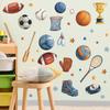 Cartoon Sports Elements and Star Boy Bedroom Game Room Wall Decoration Stickers