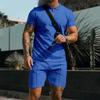 Mens Short Sleeve Tracksuit Casual 2 Piece Set Polo Collar Zip Up Outfit