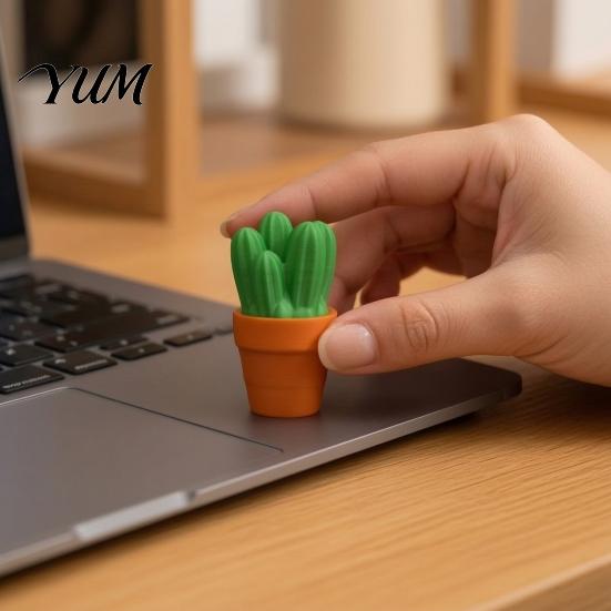 Small Desk Accessory 3D Printed Cactus Fidget Clicker Toy, Simulated Succulents Portable Decompression Toy Ornament, Mini Sensory for Adults