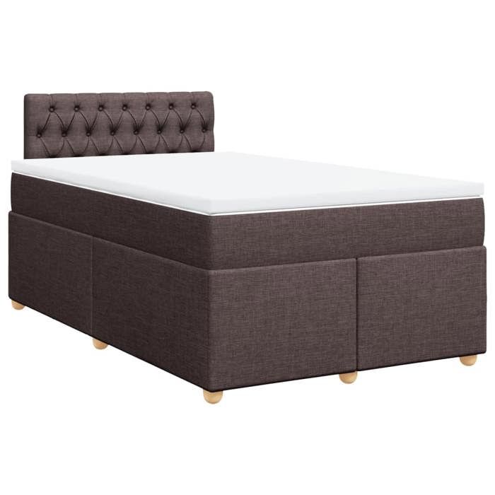 Maison Exclusive - Sommier à lattes de lit et matelas marron foncé 120x190cm tissu