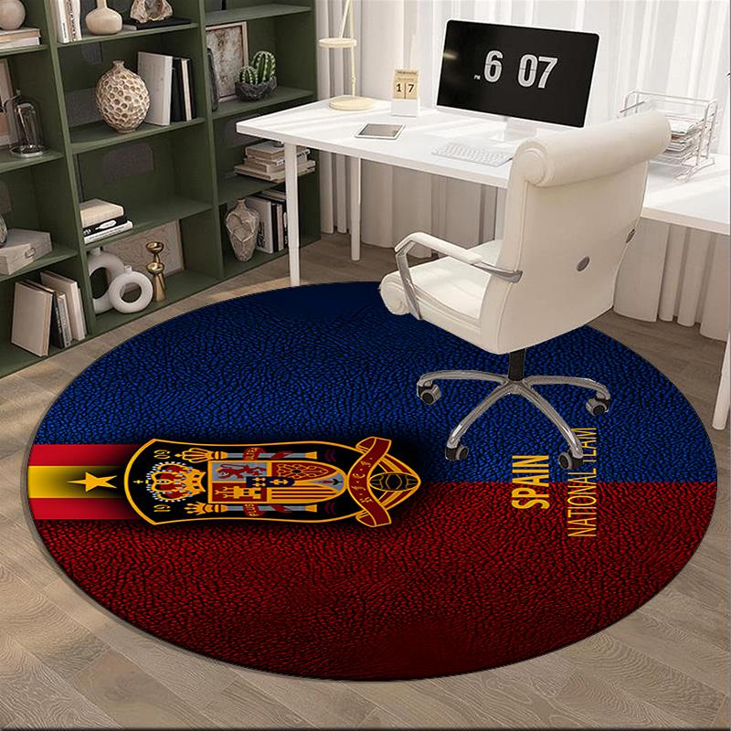 1PCS Tappeto Rotondo FC Barcellona Stemma Stampato Tappeto Rotondo per Area, Tappeto per Casa Ufficio, Tappeto Rotondo per Sedia, Tappeto Decorativo Regali per Fan Regalo di Natale