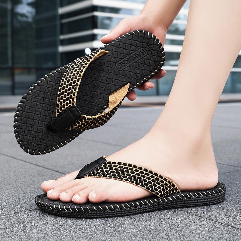 Summer Slippers Men Flip Flops Beach Sandals Non-Slip Casual Flat Shoes 2024 Slippers Indoor House Shoes For Men Outdoor Slides