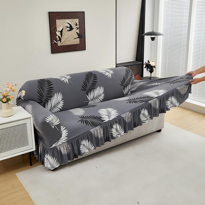 Sofa Slipcover Couch Cover with Skirt Durable Washable High Elastic Stretchable Easy Fit Universal Furniture Protector