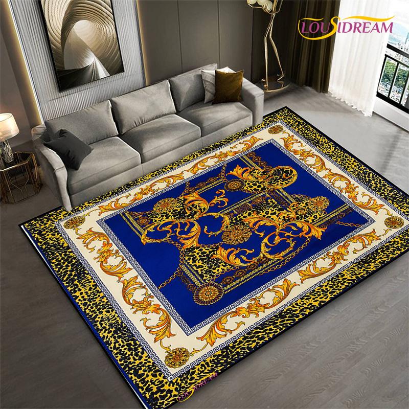 Fashion Ethnic Frame Carpet Horse Home Decor Rectangle Room Rug Black Green Orange Living Room Bedroom Bedside Floor Table Mat