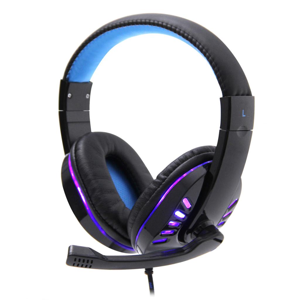 SY755MV Luminous Game Headphone Over-ear Gaming Headset med mikrofon PC Gamer 3,5 mm hodetelefoner