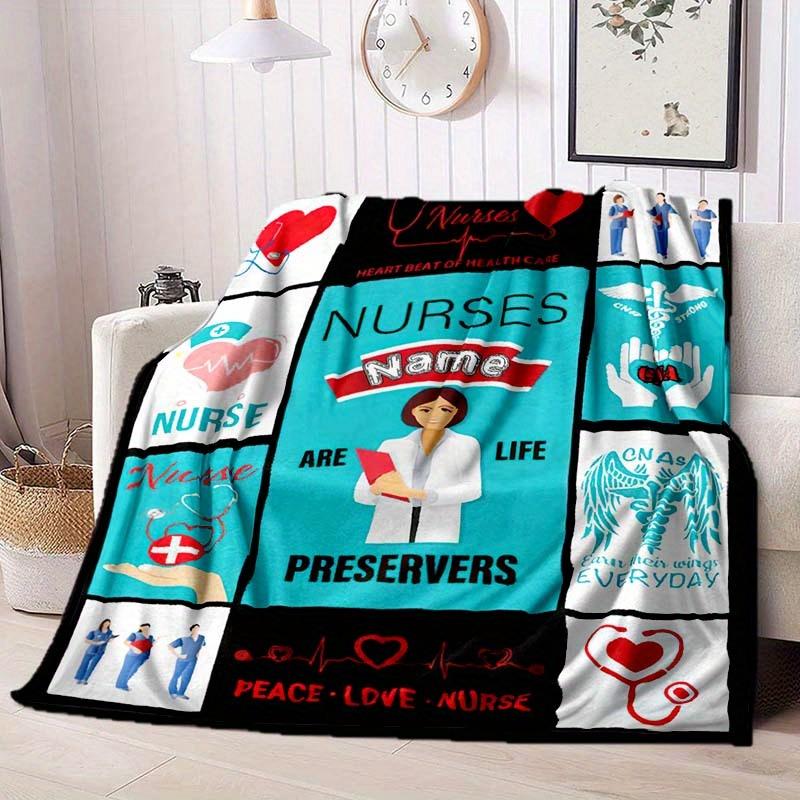 Blue Nurse Customize Your Name Blanket Warm Comfortable And Soft Blankets Are Suitable For Home Lunch Break Blanket Office Sofa Sofa Gift To Relatives