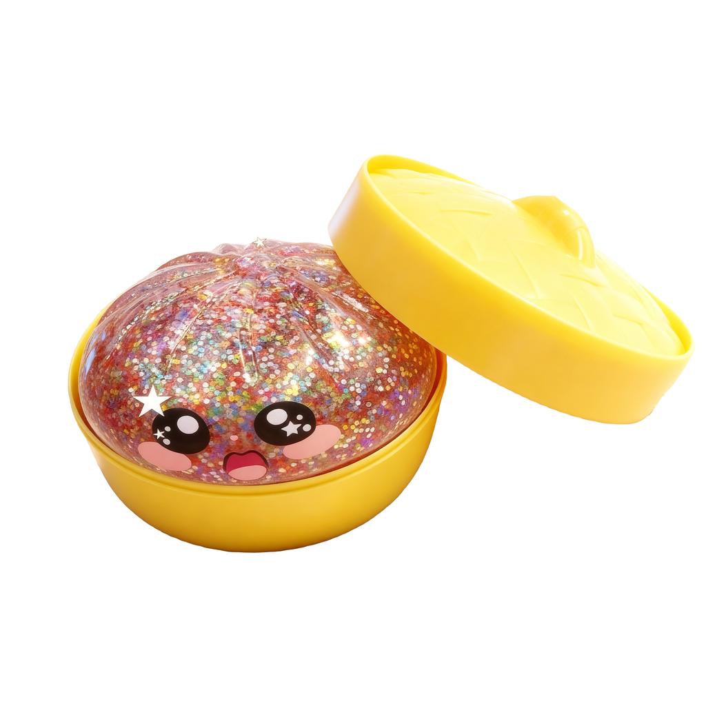 Colorful Glitter Simulated Dumpling Squishy Toy –Slow Rebound Soft Pinch Decompression Reliever Anxiety Relaxation Birthday Gift