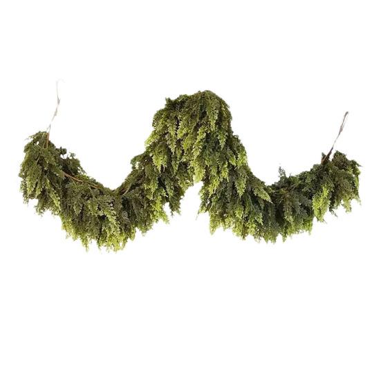 150/180/270CM Simulace Cedrová girlanda Vánoční Umělá Větev Norfolká borovice Ratanová Falešná Zeleň Krbová římsa Veranda Vnitřní Venkovní Dekorace