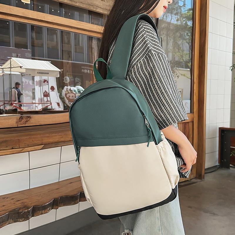 Student Schoolbag Men's Large Capacity Backpack Contrast Color Lightweight Women's Backpack