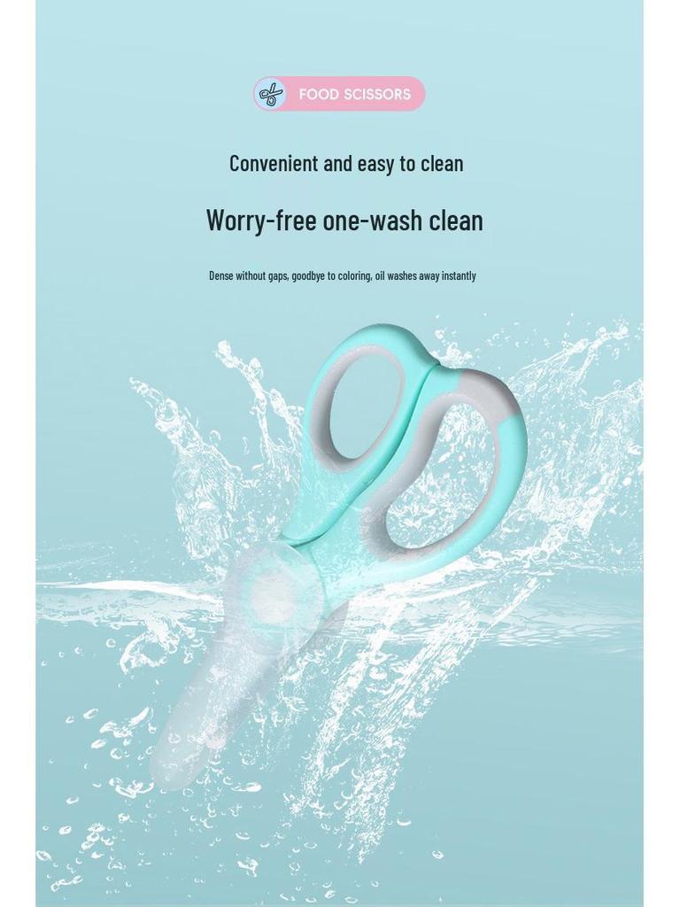 Portable Ceramic Baby Food Scissors with Sheath - Kitchen Tool for Safe Food Prep