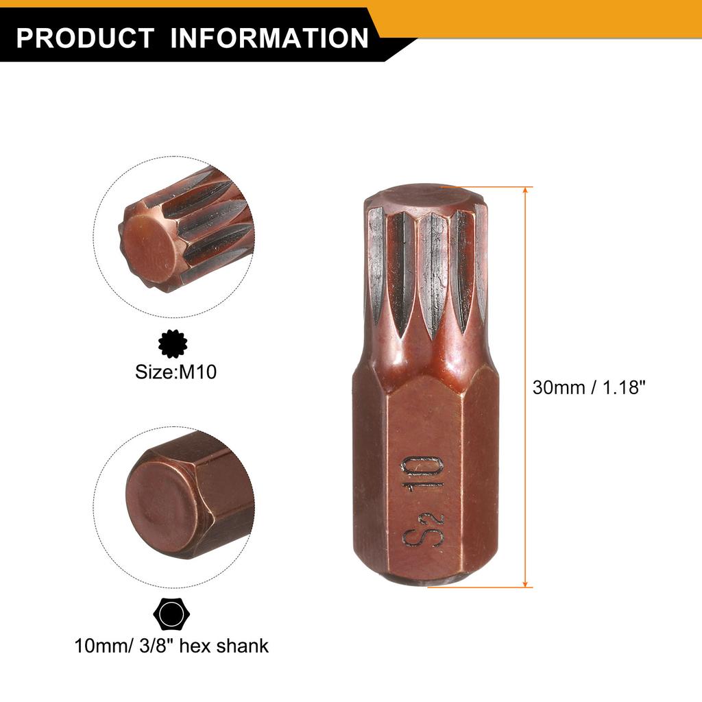 T20 T25 T27 T30 T35 T40 T45 T50 T55 M5 M6 M8 M10 M12 Torx Screwdriver Bit Hex Shank 30mm S2 Steel Security Tamper Proof Head Bit