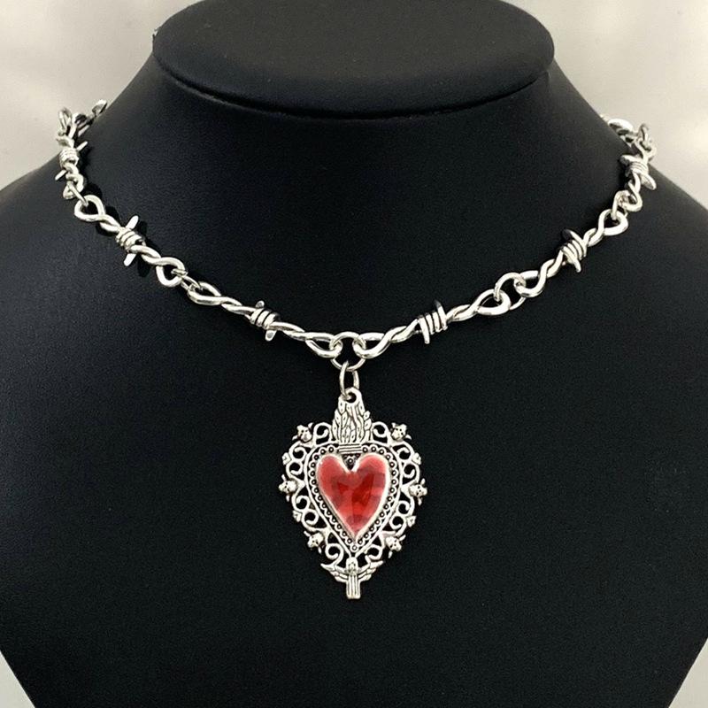 Xiaomi Small Wire Brambles Iron Heart Choker Necklace for Women Hip-hop Gothic Punk Style Barbed Wire Little Thorns Chain Choker Gifts
