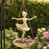 Estación de Alimentación de Pájaros en el Patio Trasero Bailarina de Ballet Comedero Colgante, Maceta de Resina de Bailarina para Exteriores, Regalo para Amantes Vintage para Jardín Decorativo Bailando