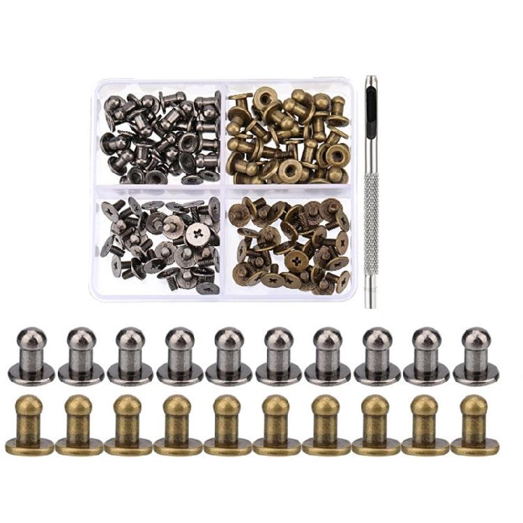 Rivets Screwback Button Studs MM 7MM 8MM Metal Screws Spikes and Studs, for Leather Shoe Belt Bag Clothing Decoration