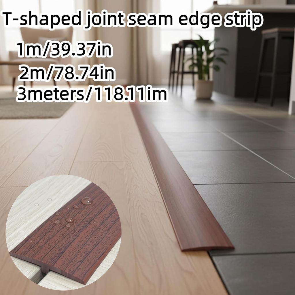 1pc 1m/2m/3meters Carpet To Tile Floor Transition Strip Self Adhesive T-Molding Threshold Cover Household Wood Grain