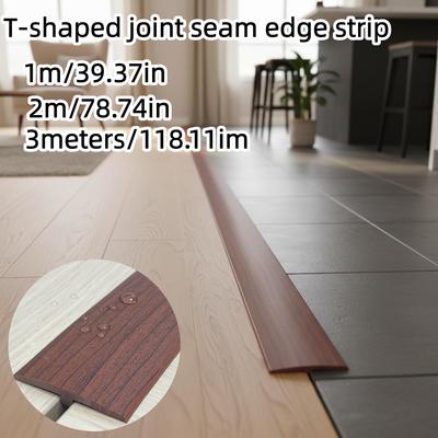 1pc 1m/2m/3meters Carpet To Tile Floor Transition Strip Self Adhesive T-Molding Threshold Cover Household Wood Grain