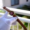 Used [In operation] SEIKO brown leather quartz watch gold case OMEGA