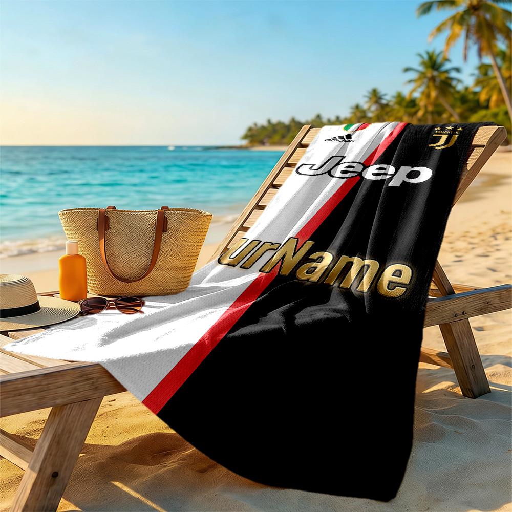 Juventus Personalized Name Beach Towel Super Soft Microfiber Quickdry Fabric