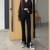 Women's High-Waisted Black Micro-Flare Jeans - Spring 2025 Slimming Versatile Straight Leg Pants