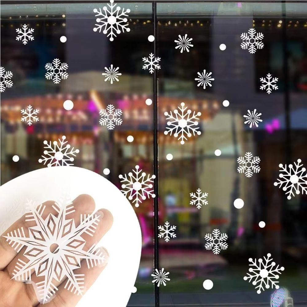 40/30pcs PVC Christmas Snowflakes Sticker Electrostatic Glass Stickers Wallpaper White Snowflake Window Decal New Year Decor