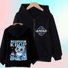 Kpop Demon Hunters Zip Up Hoodie Girls Boys Fashion Long Sleeves Loose Casual Zipper Sweatshirt