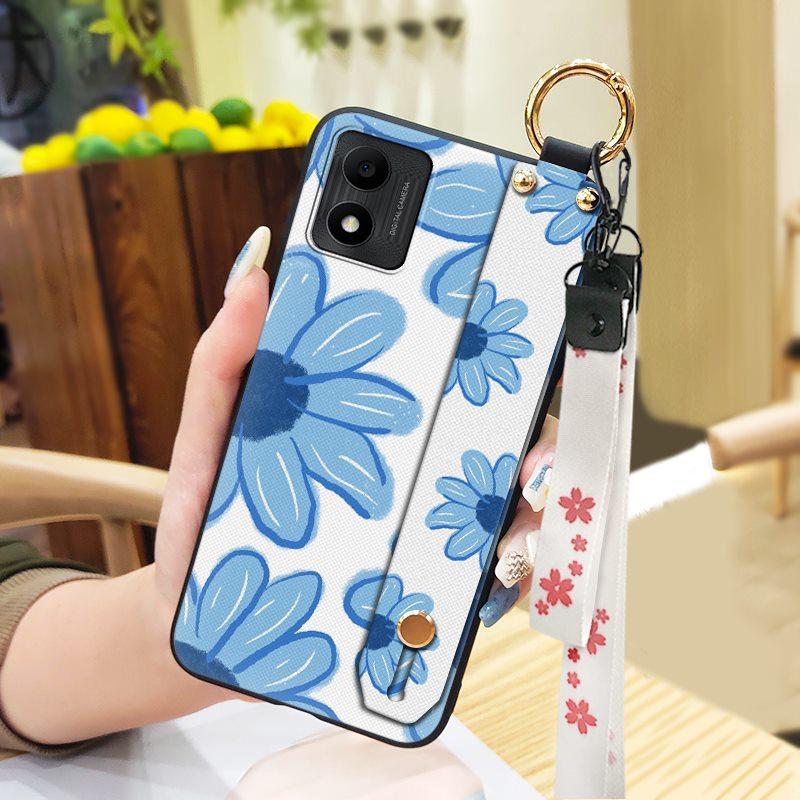 Soft Case Back Cover Phone Case For TCL 305i Shockproof Durable Ring Wrist Strap Phone Holder Anti-knock Oil Painting