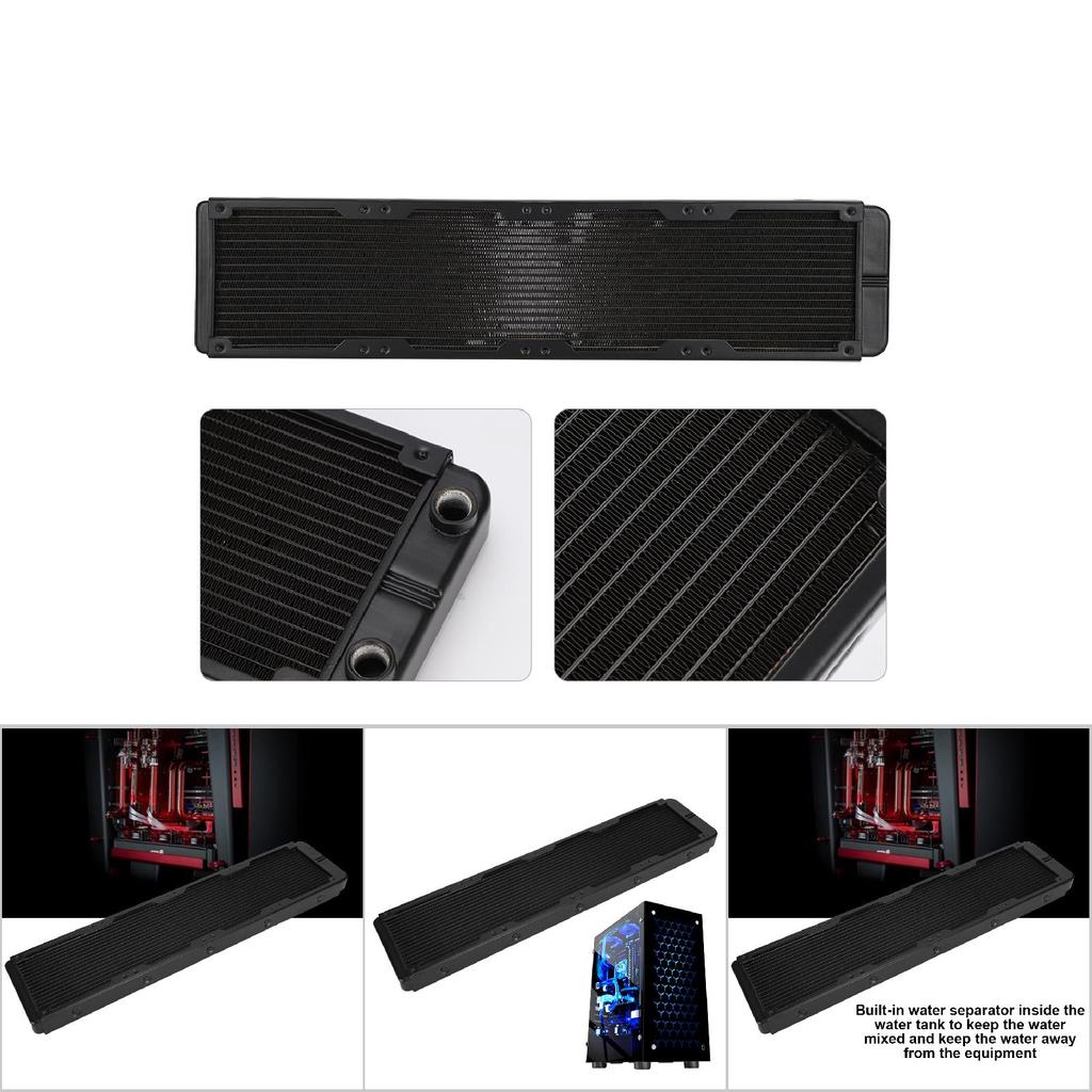 Water Cooling Radiator 18 Tubes Black Aluminium Alloy Heat Exchanger Computer Accessories