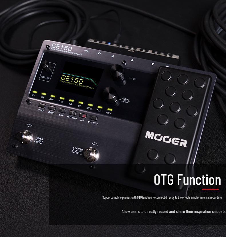 MOOER GE150 Guitar Multi-Effects Pedal with 9 Effect Types & Amp Simulation