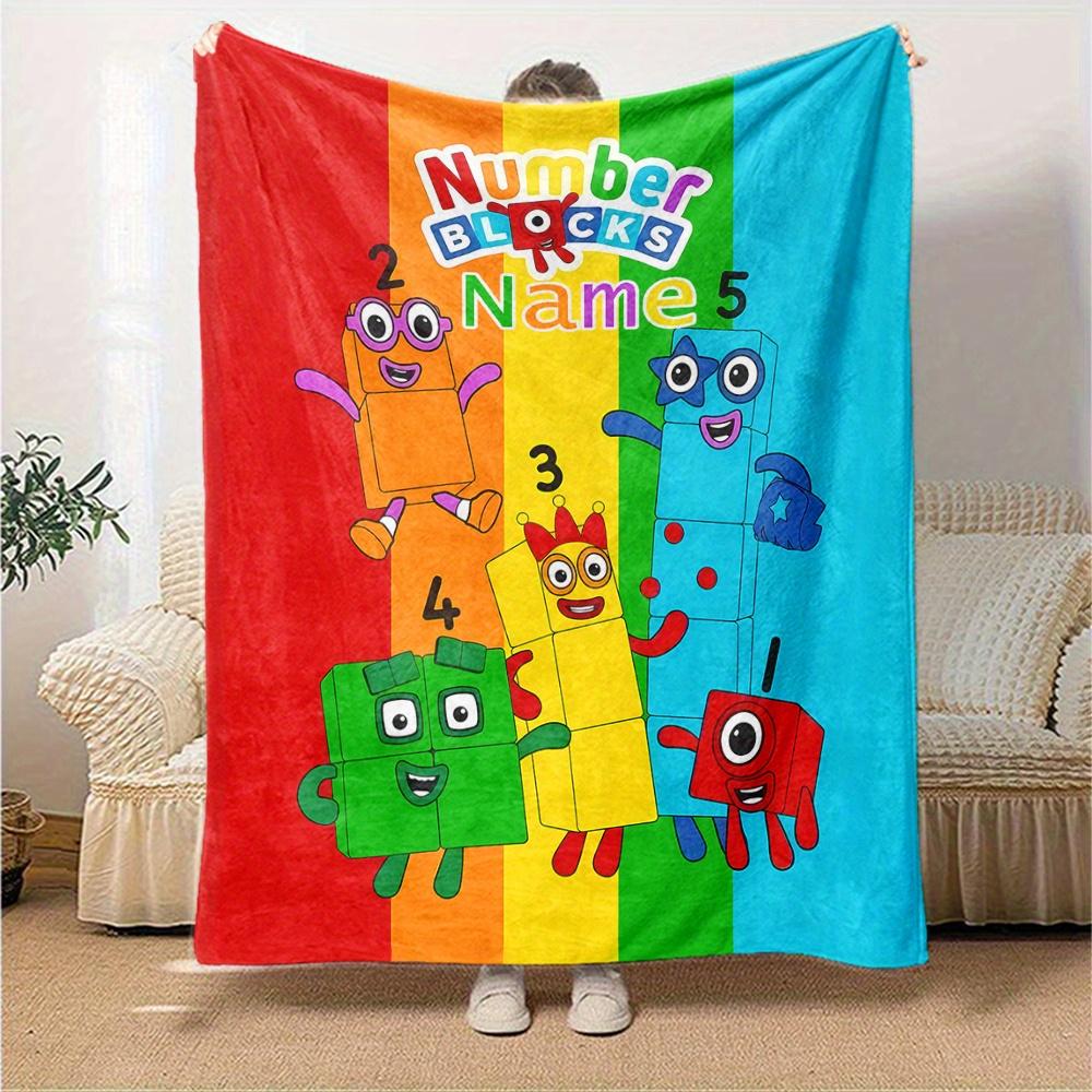 Number Blocks Rainbow Friends Blanket With Customizable Name Comfortable In All Seasons Suitable For Sofas Beds Travel Camping And Office Decoration