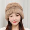 Rabbit Hair Lion Hat Women's Autumn and Winter Cute Warm Plush Bucket Hat Versatile Face Small Bucket Hair Knitted Hat