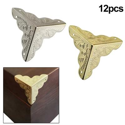 12 Stücke Vintage Blume Fall Box Dreieck Ecken Mit Schrauben Für Möbel Holz Schmuck Box Ecke Schützen Dekorative