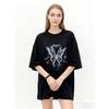Oversized T Shirt Black Butterfly Graphic Print With Text Design For Casual Streetwear Fashion