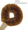 1/2pcs Natural Wood & Coconut Bristle Kitchen Cleaning Brushes with Long Handles - Reusable, Non-Electric Scouring Pads for Pots